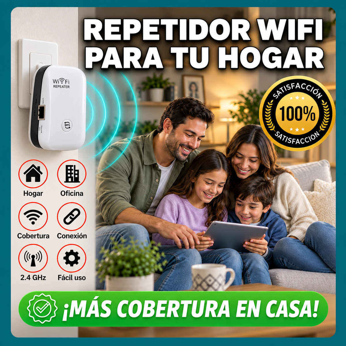 Repetidor WiFi® – Amplía la Cobertura de Internet en tu Hogar