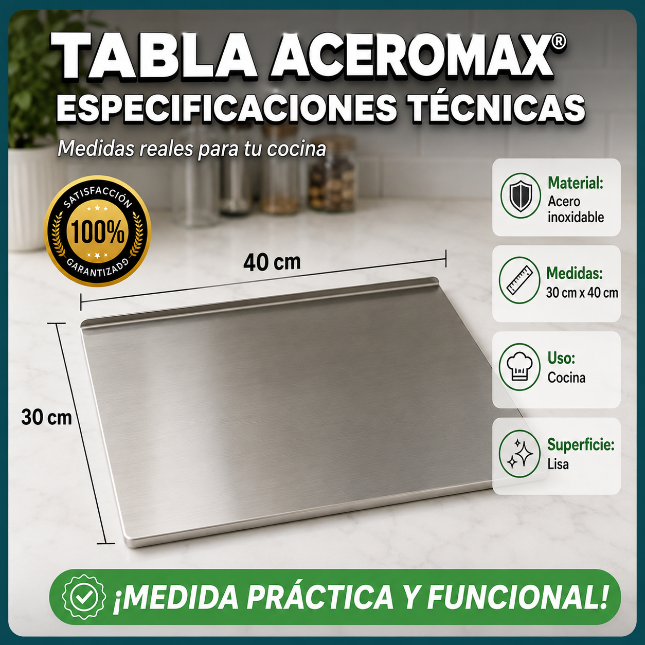 Tabla AceroMax® - ¡Durabilidad y Practicidad en Cada Corte!