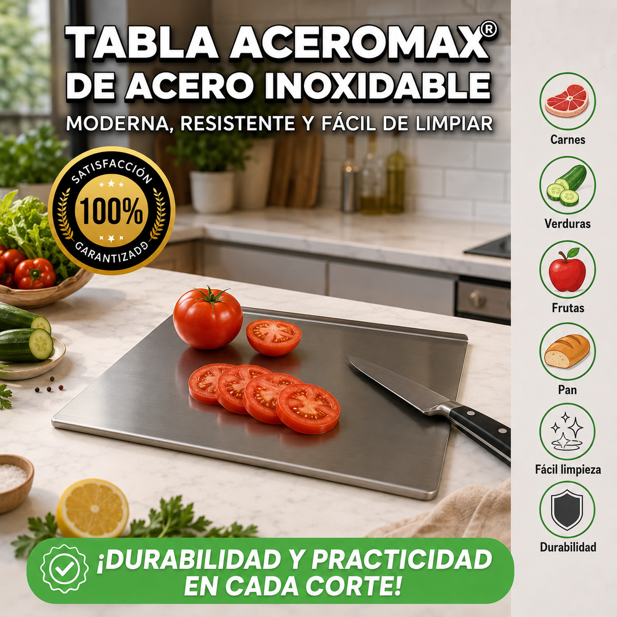 Tabla AceroMax® - ¡Durabilidad y Practicidad en Cada Corte!